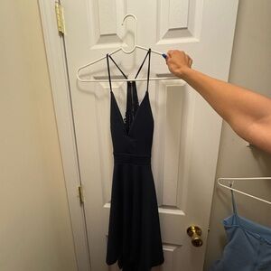 Macy's Black Halter Sundress Cocktail